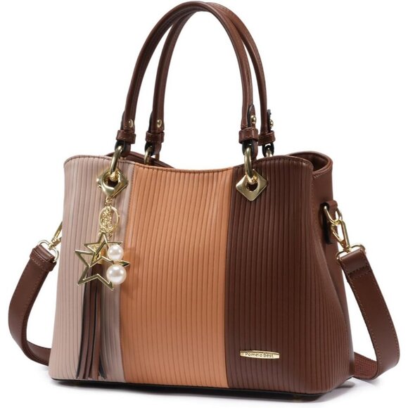 Chic Women's Satchel with Multiple Pockets - Perfect Size for Daily Essentials